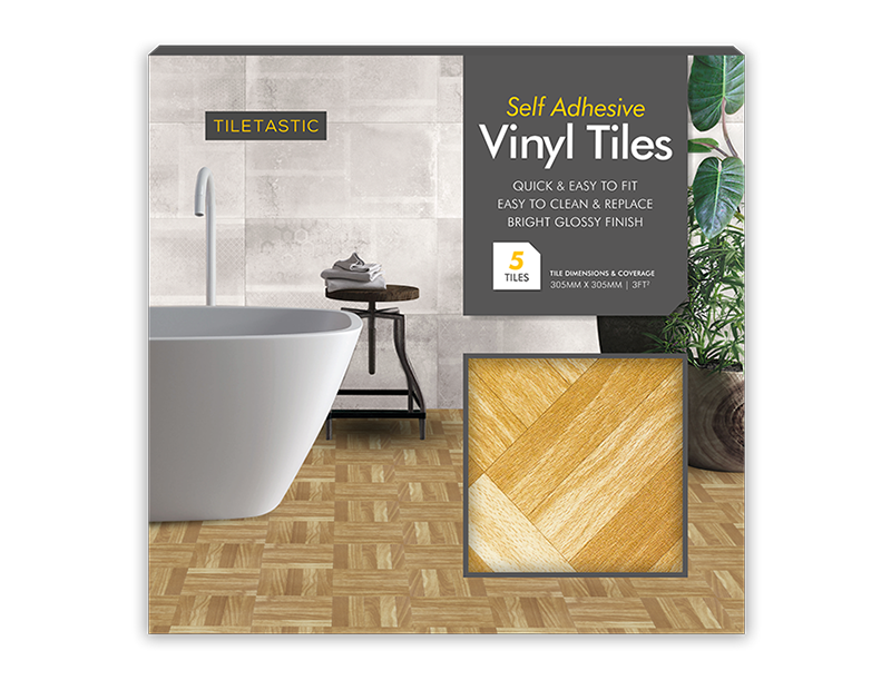 Wood Adhesive Vinyl Floor Tiles 5pk
